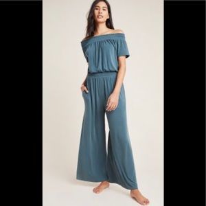 Anthropologie Rebecca Smocked Jumpsuit